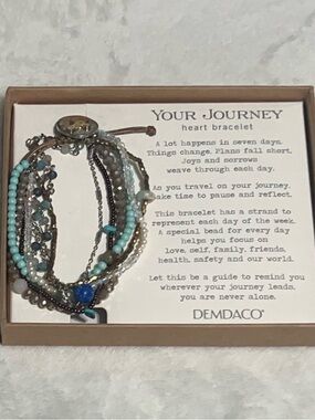 DEMDACO Your Journey Multi-Strand Blue and Turquoise Beaded Bracelet